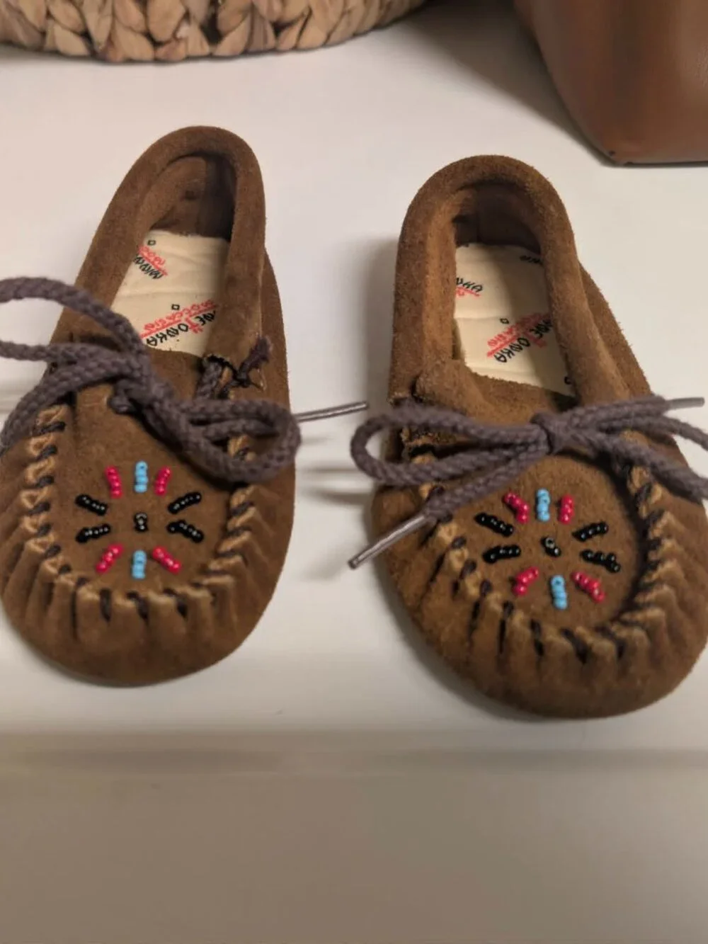 Minnetonka Kids' Beaded Suede Moccasins, Size: Toddler
